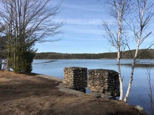 Lake Massabesic, the Manchester reservoir, runs along Auburn's north edge in Auburn, NH