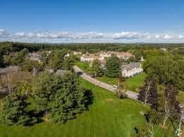 Aerial Estate Campus Manicured Lawns Hills in Hudson, NH