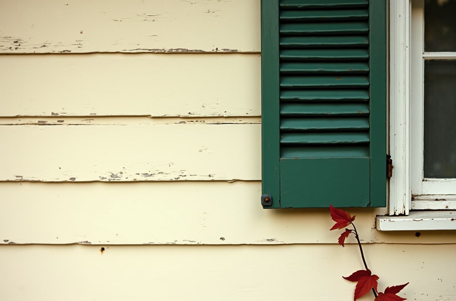 Clapboard colonial detail in morning light