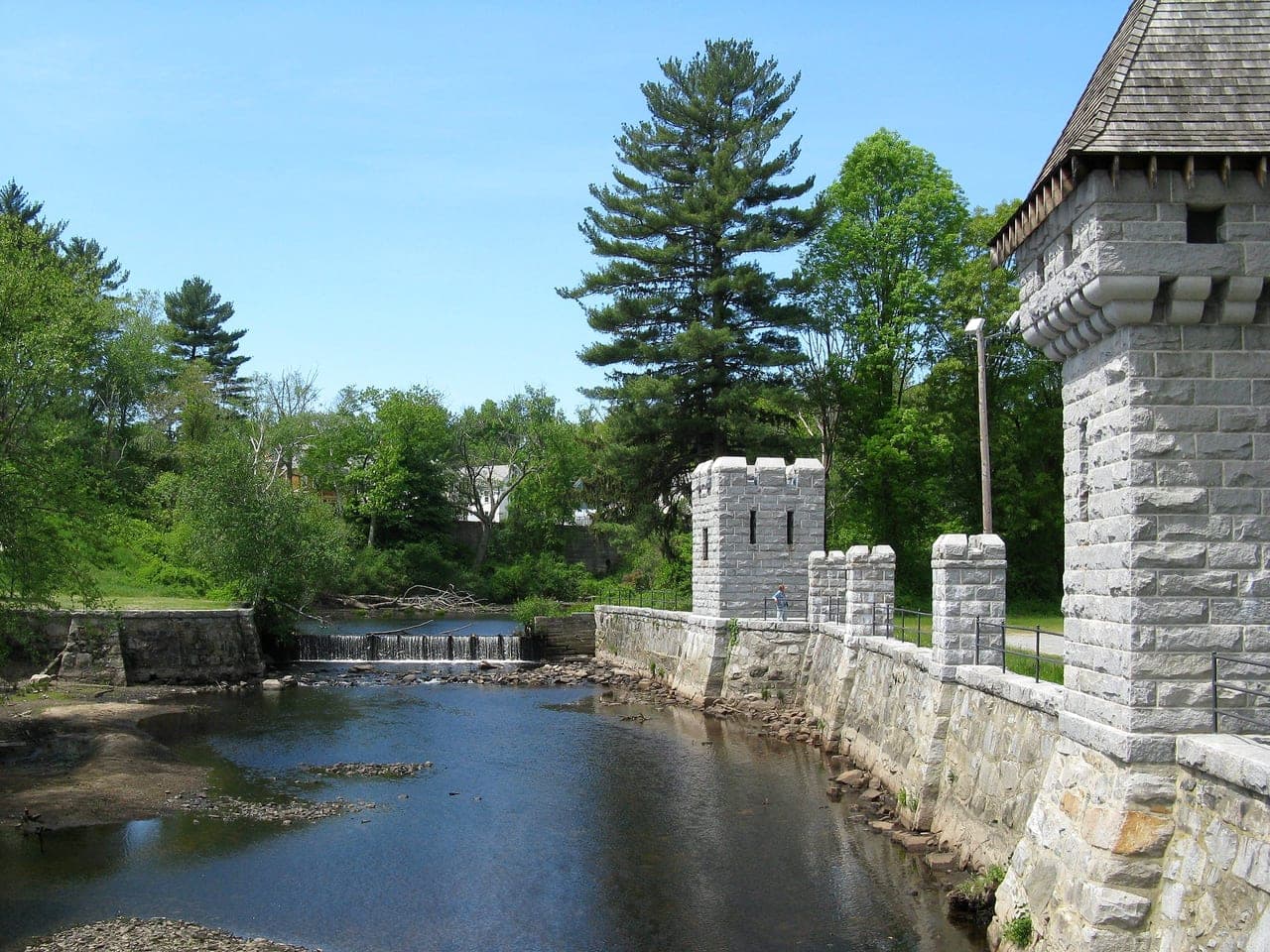 Castle walls along the Spicket River