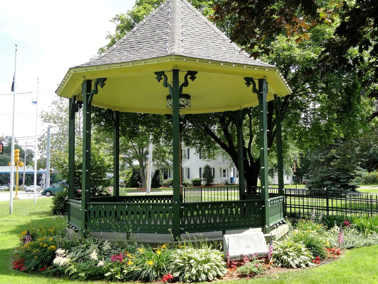 Town common bandstand summer